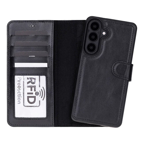 Magic Samsung Galaxy S26 Detachable Leather Wallet Case Black Bouletta