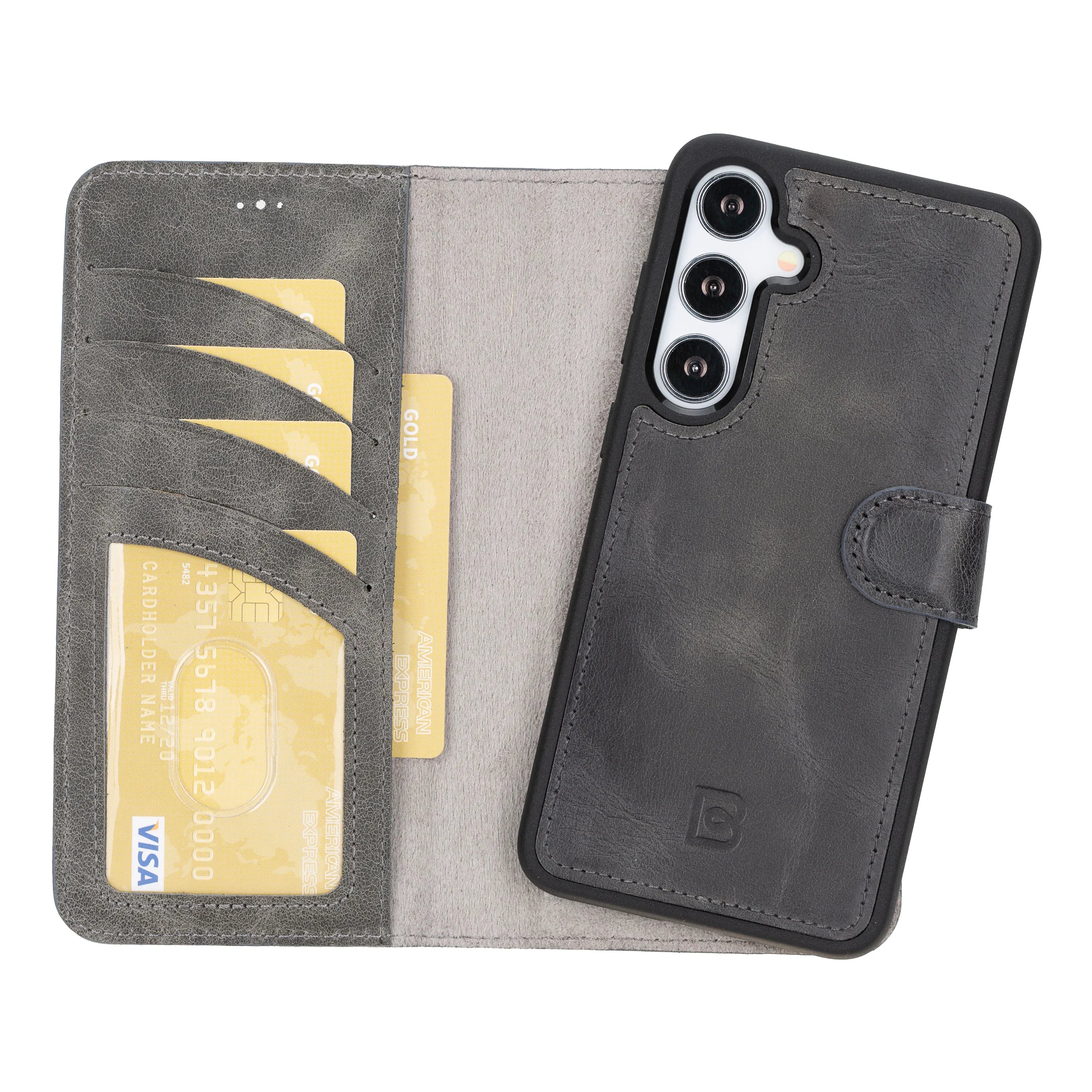 Magic Samsung Galaxy S26 Leather Detachable Wallet Case Gray Bouletta
