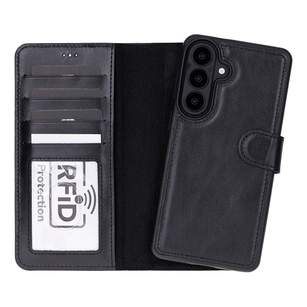 Magic Samsung Galaxy S26 Leather Detachable Wallet Case Black Bouletta