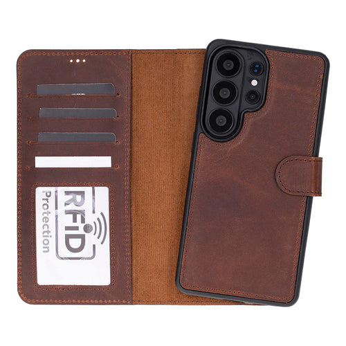 Magic Samsung Galaxy S26 Ultra Detachable Leather Wallet Case Saddle Brown Bouletta