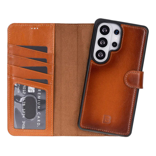 Magic Samsung Galaxy S26 Ultra Leather Detachable Wallet Case Tan Bouletta