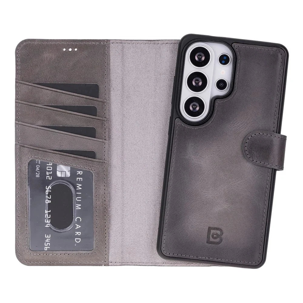 Magic Samsung Galaxy S26 Ultra Leather Detachable Wallet Case Gray Bouletta