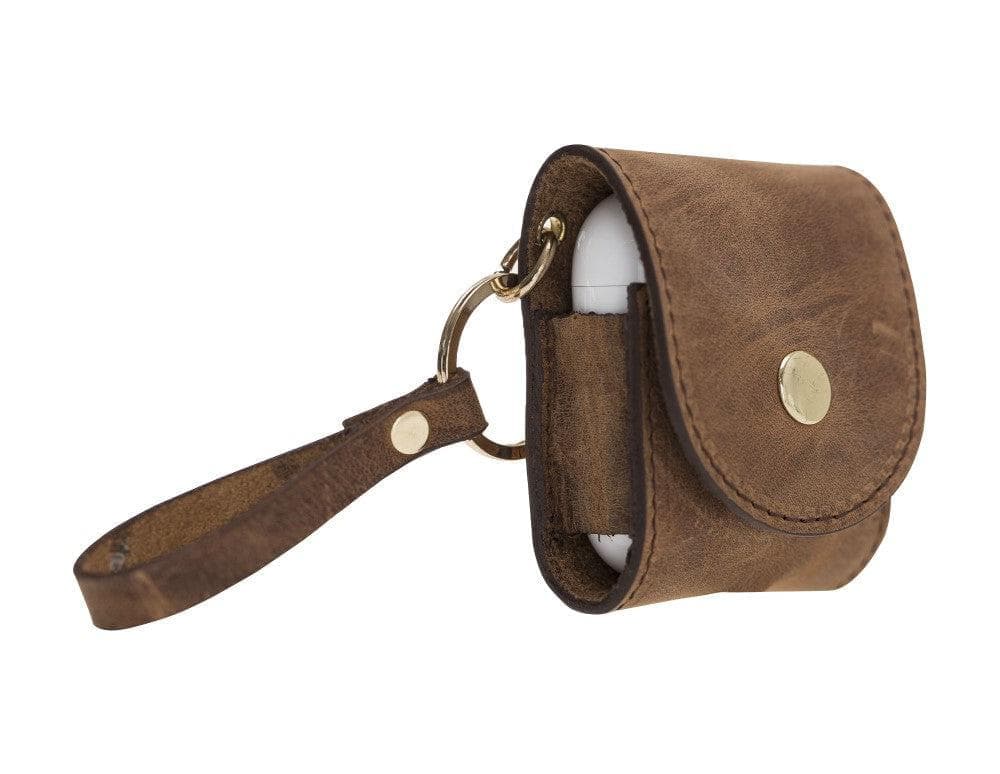 Mai Snap AirPods 3 and AirPods Pro Leather Case with Hook - Airpods 1/2 / Antic Tan ANTIC MOCCA Bouletta