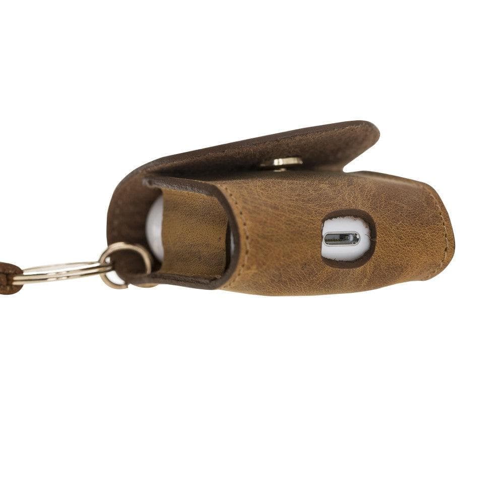 Mai Snap AirPods 3 and AirPods Pro Leather Case with Hook - Airpods 1/2 / Antic Tan ANTIC MOCCA Bouletta