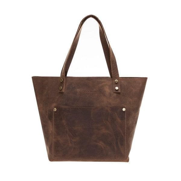 Moon Geniune Leather Women Tote Bag Medium / Antic Oak Bouletta