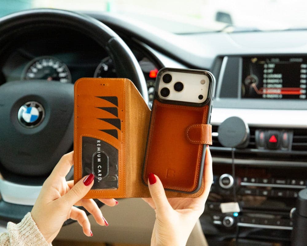 Magic iPhone 17 Pro Max Detachable Leather Wallet Case