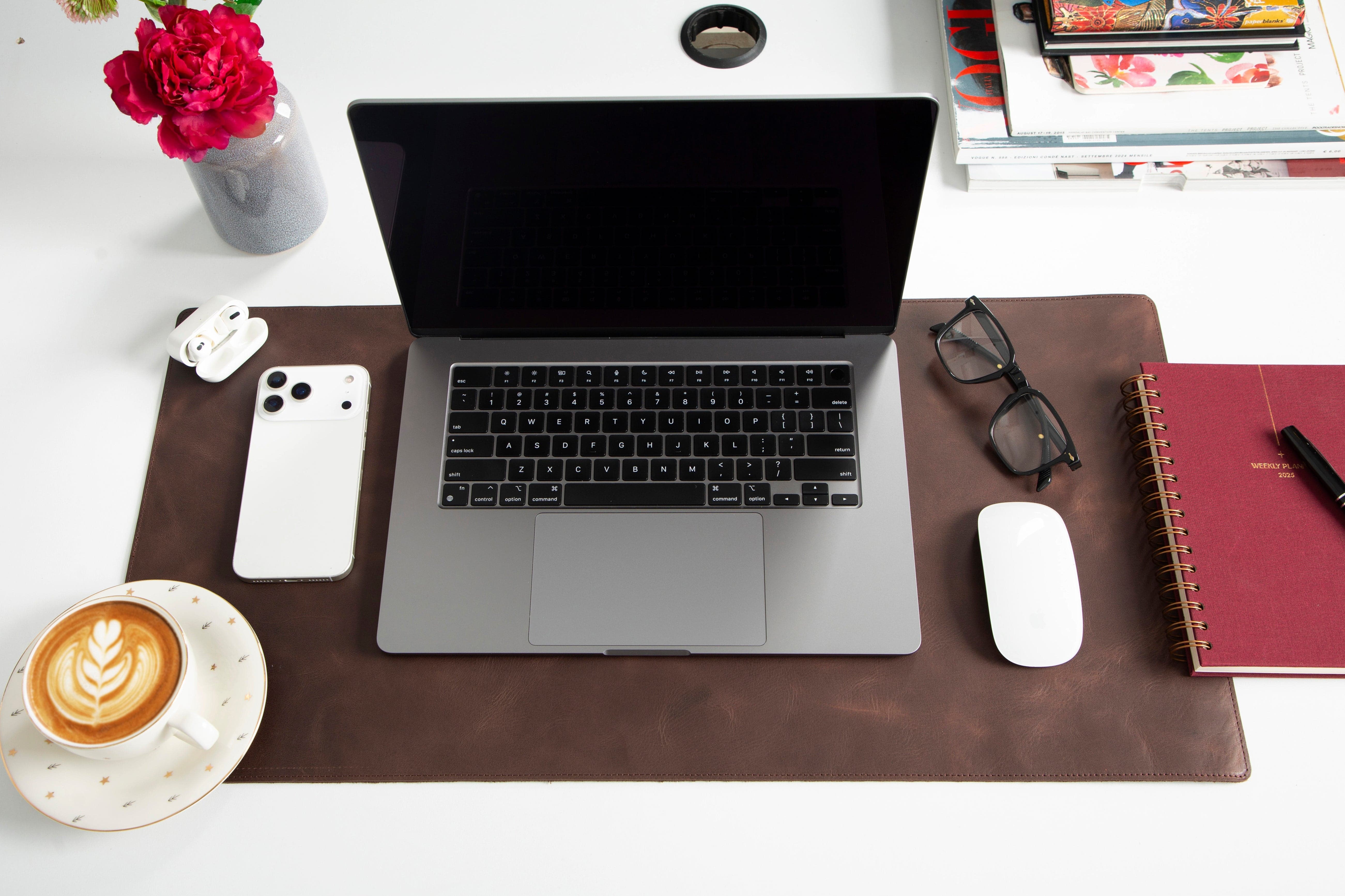 Natural Leather Desk Mat Small Bouletta