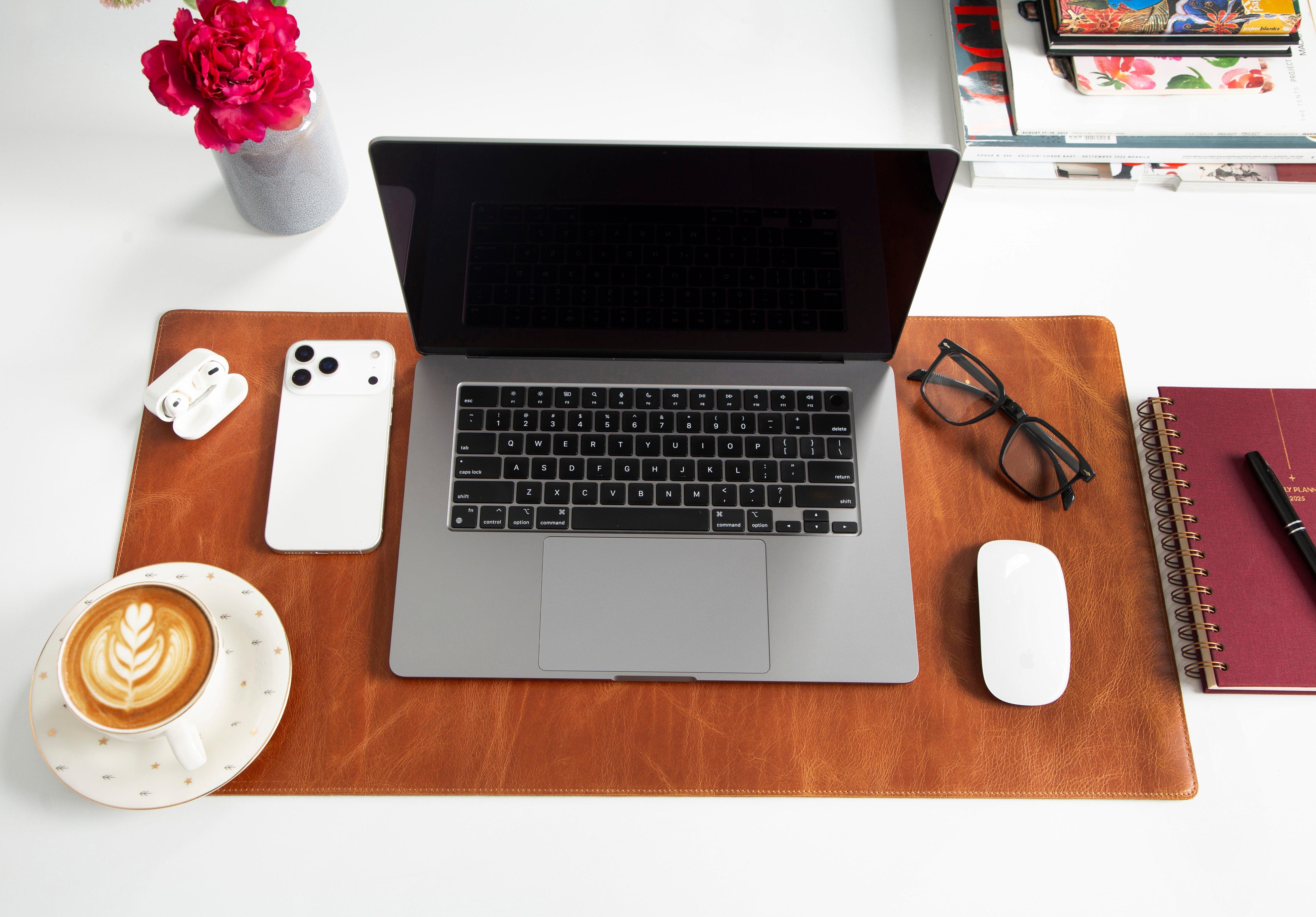 Natural Leather Desk Mat Small Bouletta