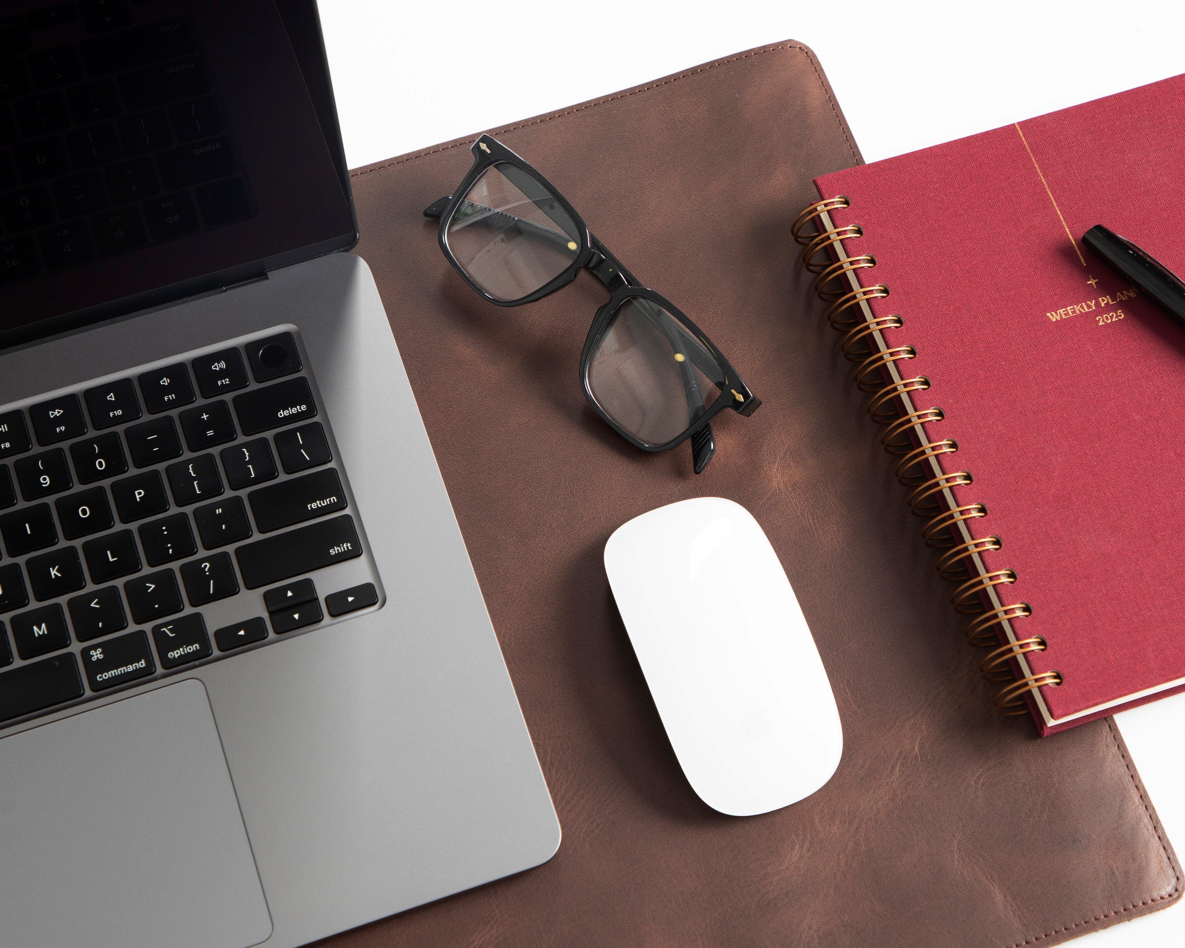 Natural Leather Desk Mat Small Bouletta