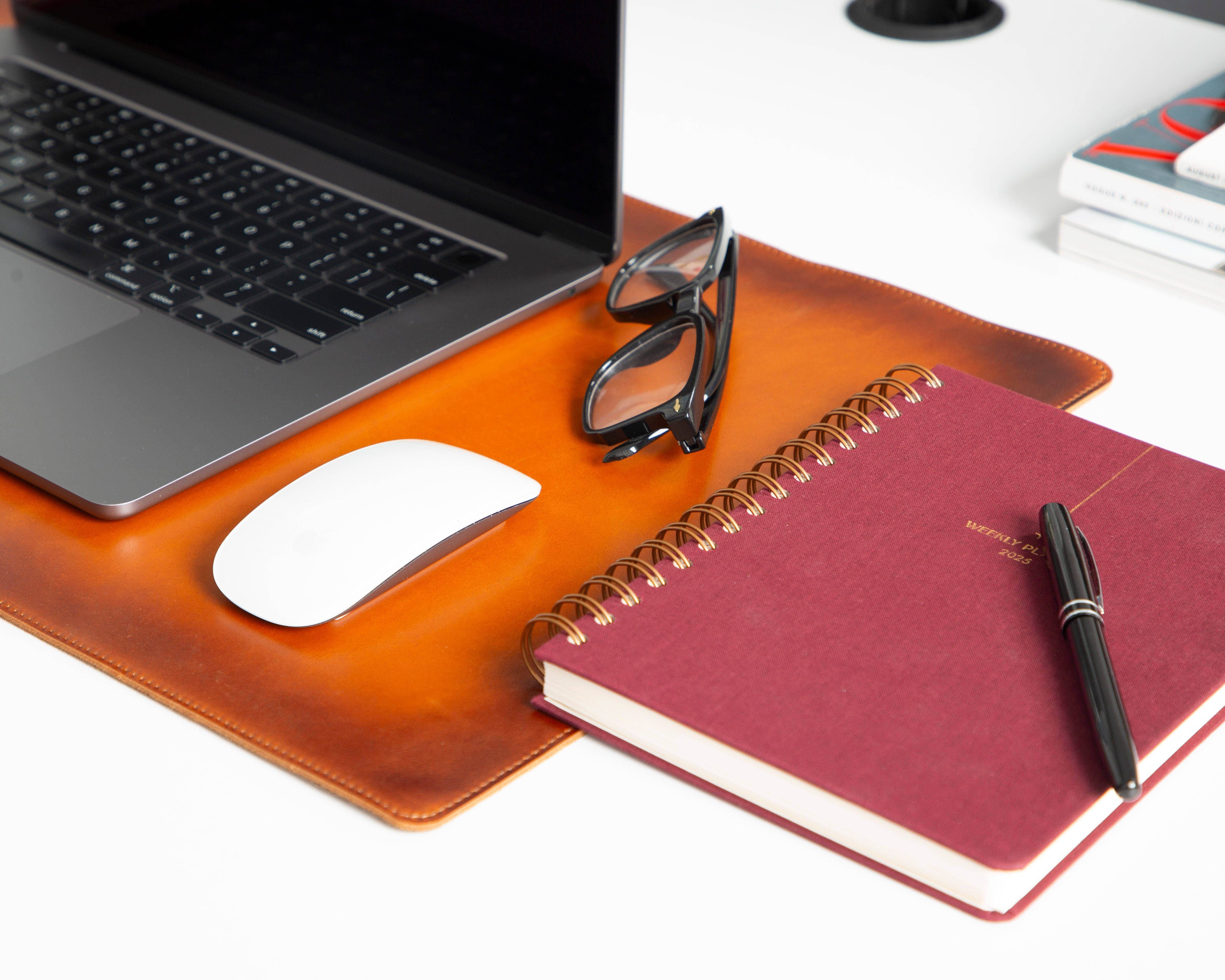 Natural Leather Desk Mat Small Bouletta