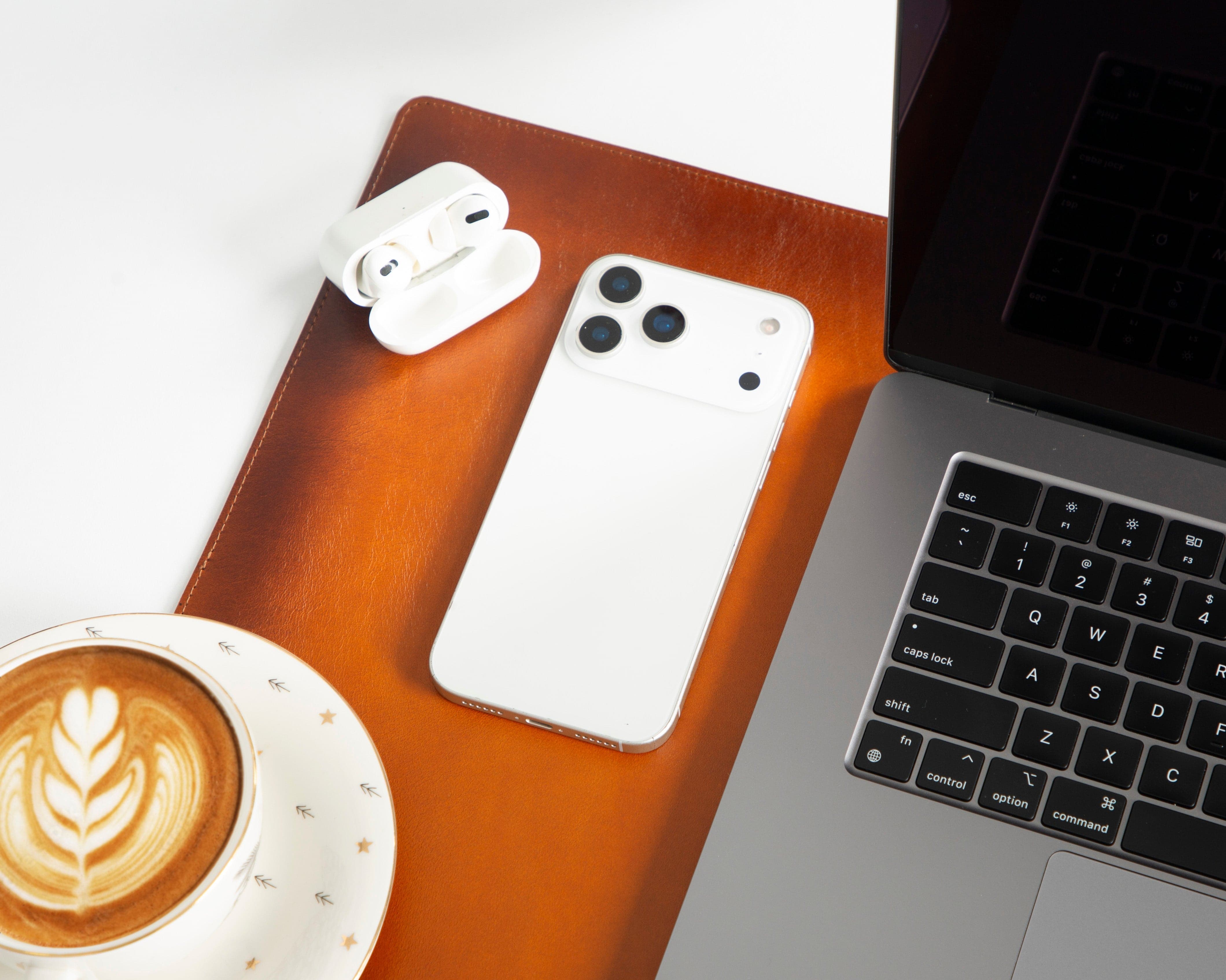 Natural Leather Desk Mat Small Bouletta