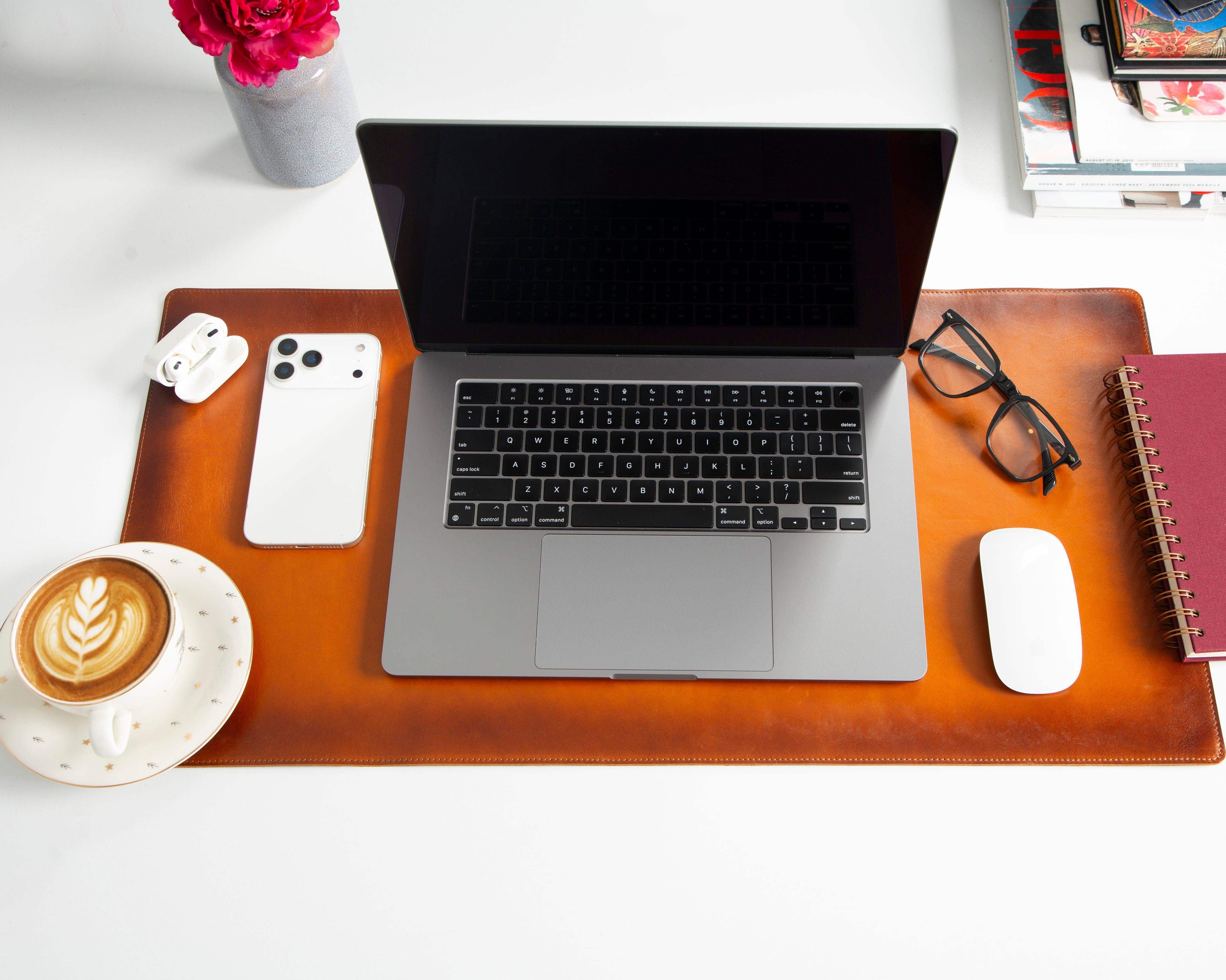 Natural Leather Desk Mat Small Bouletta
