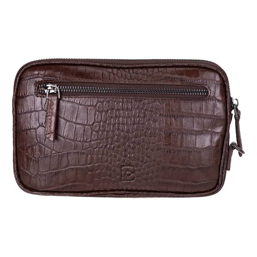 Noma Leather Clutch Bag Crocodile Brown Bouletta