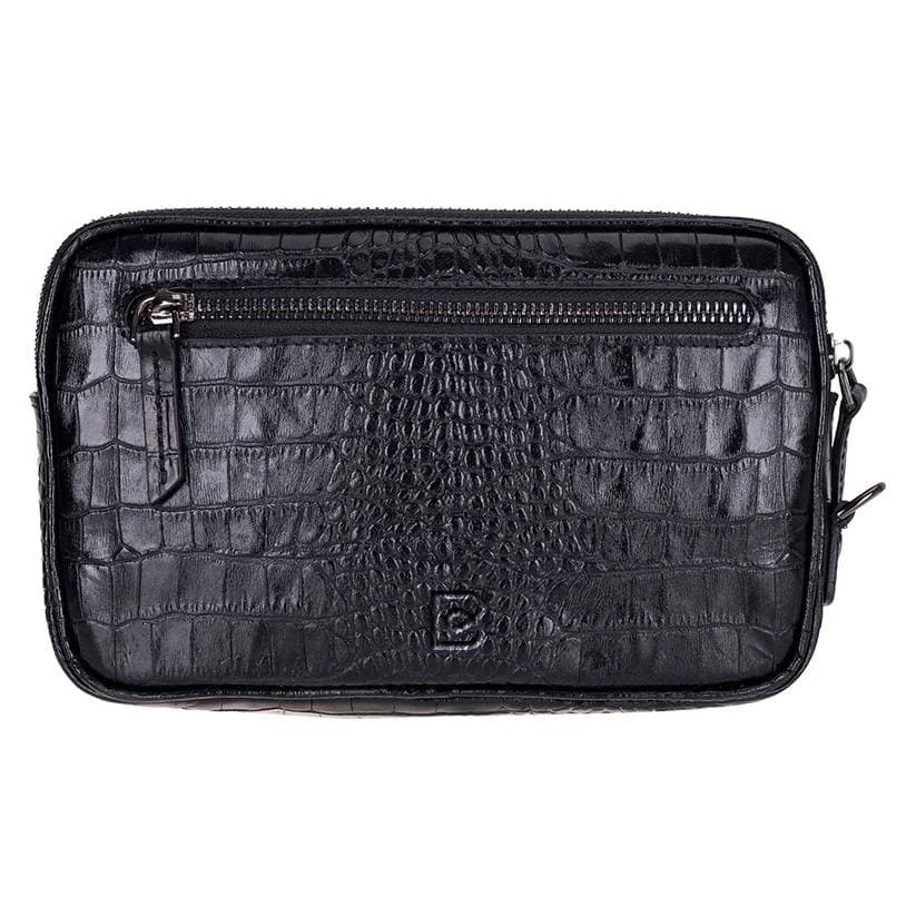 Noma Leather Clutch Bag Crocodile Black Bouletta