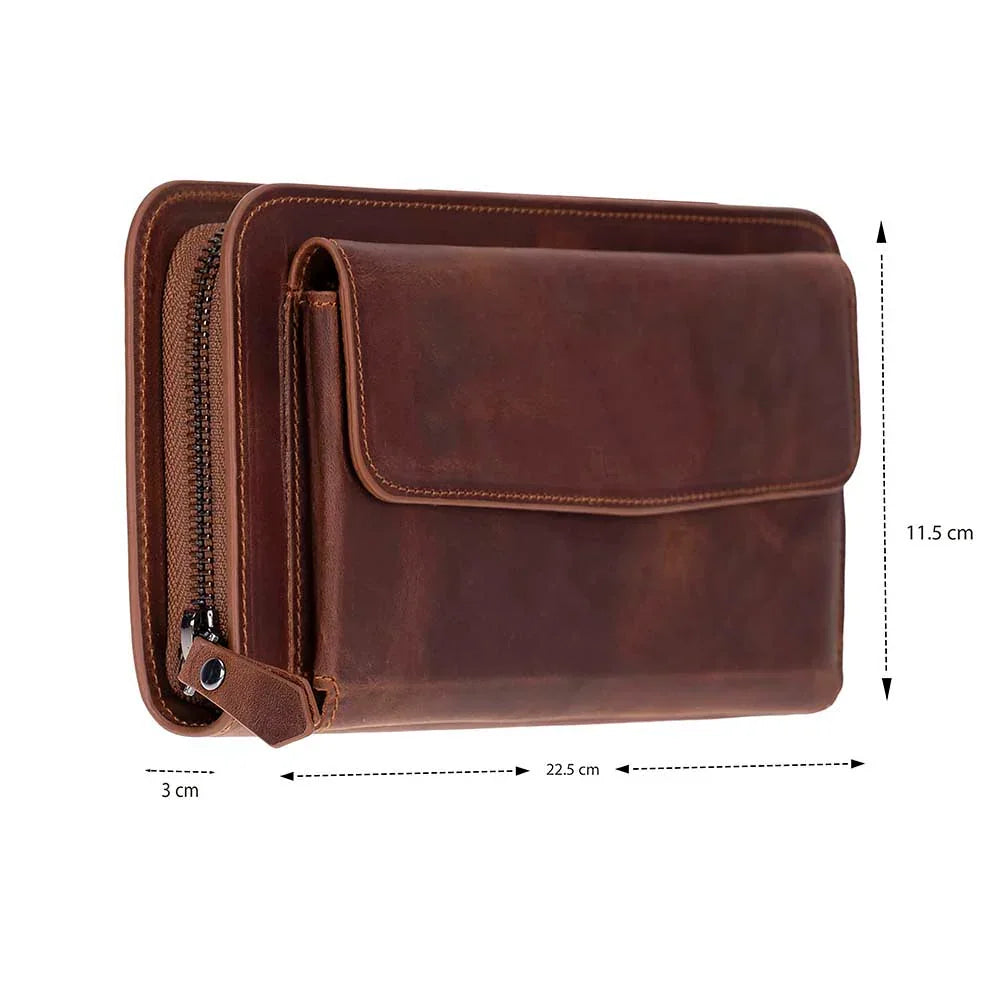 Novarco Leather Clutch Handbag Bouletta
