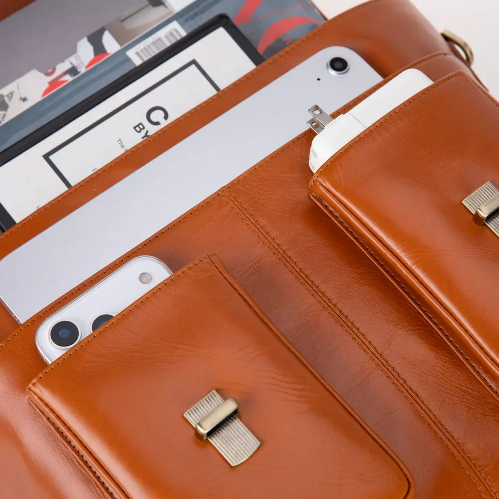Olympus Leather Business Briefcase / Laptop Case Bouletta