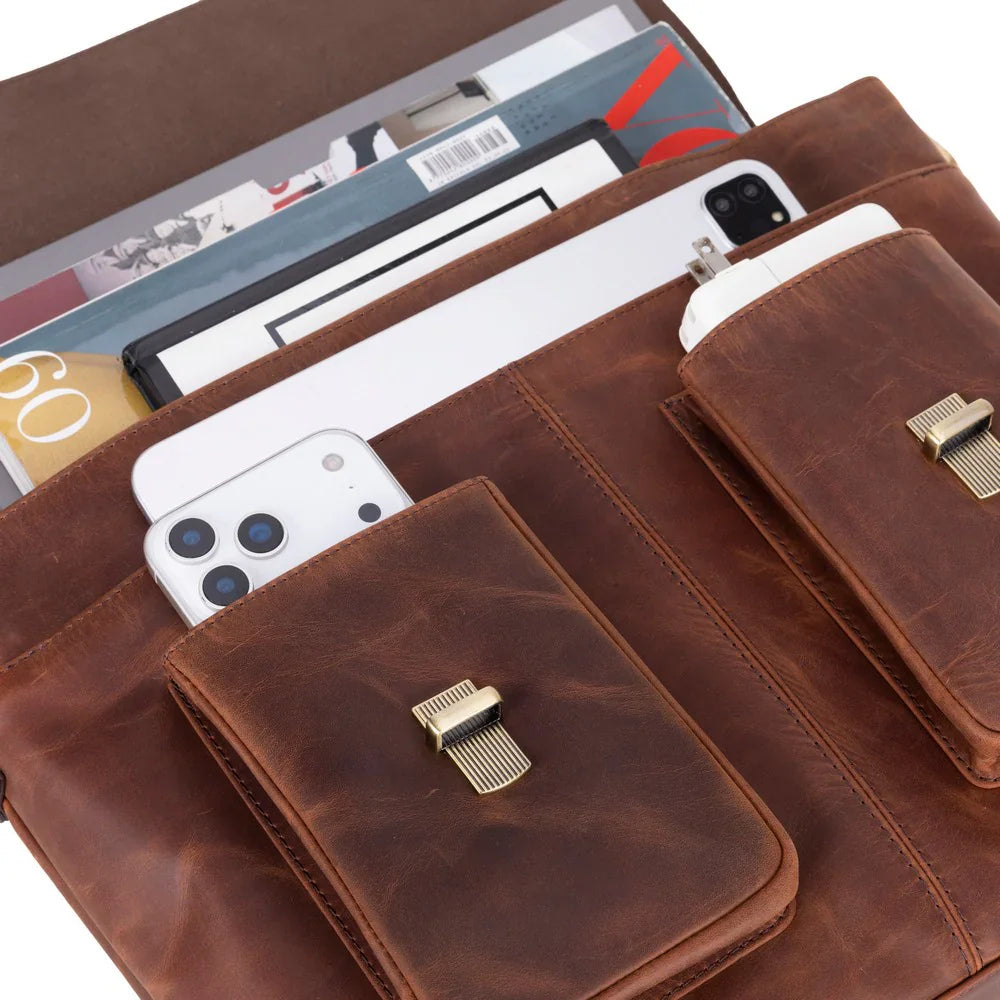 Olympus Leather Business Briefcase / Laptop Case Bouletta