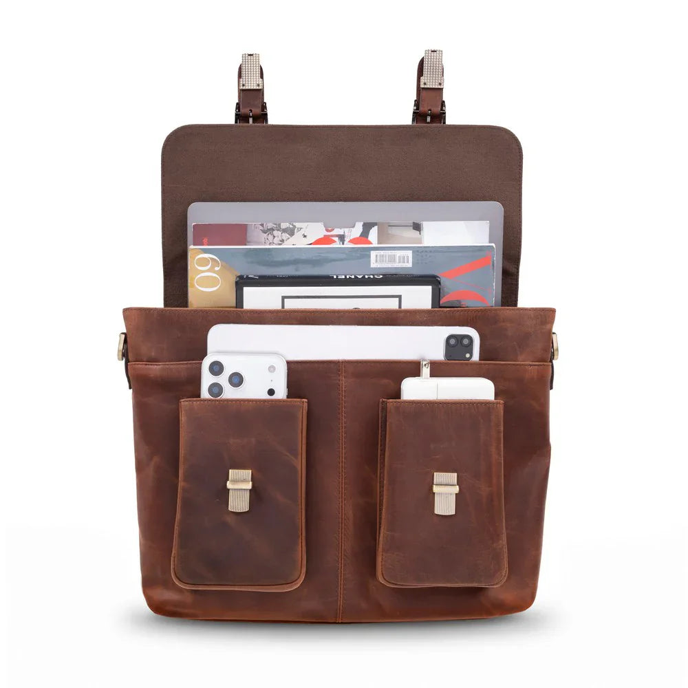 Olympus Leather Business Briefcase / Laptop Case Bouletta