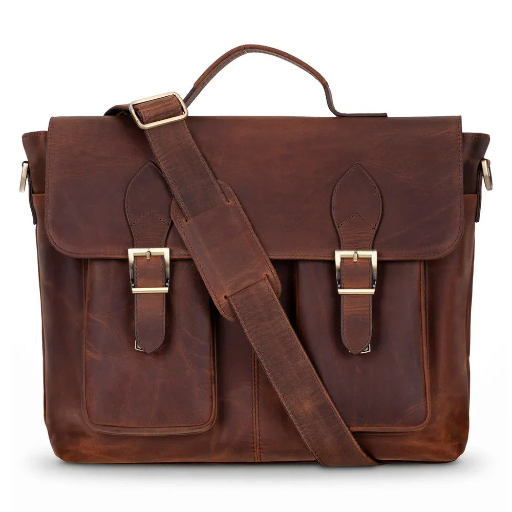 Olympus Leather Business Briefcase / Laptop Case Bouletta