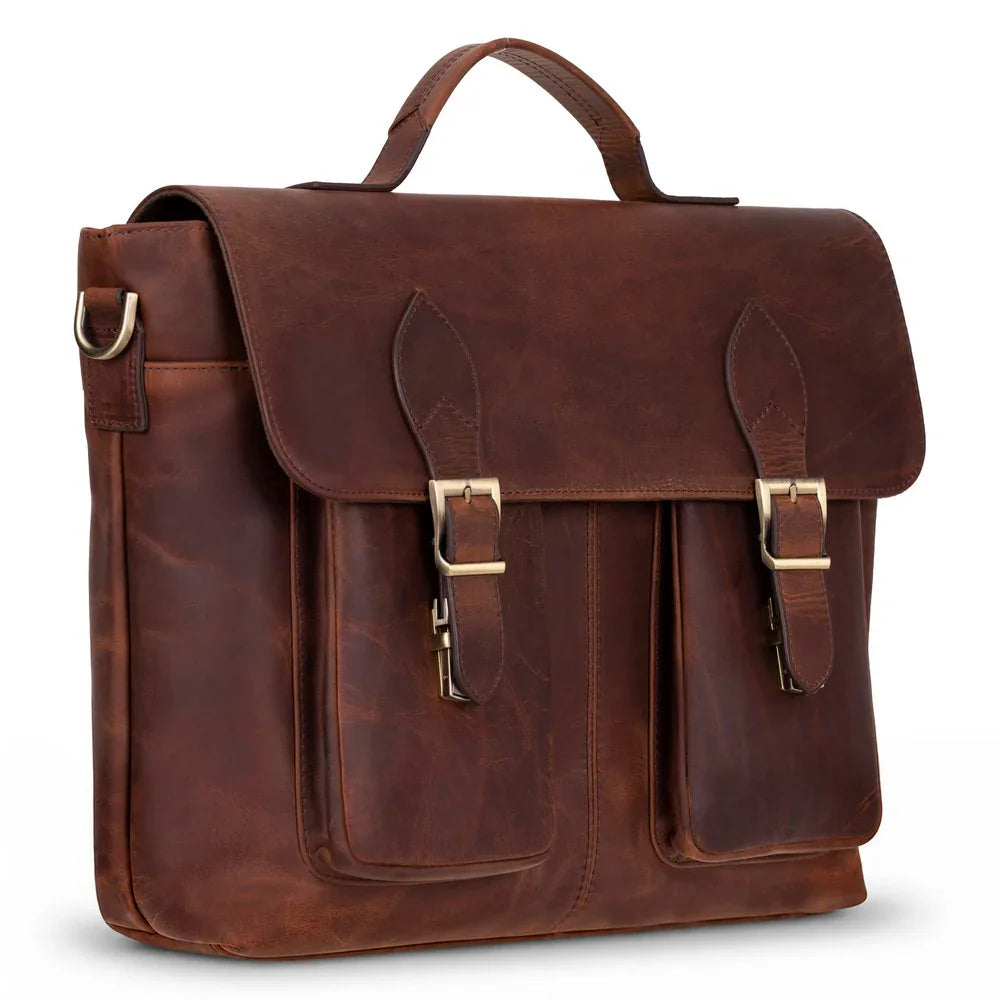 Olympus Leather Business Briefcase / Laptop Case Bouletta