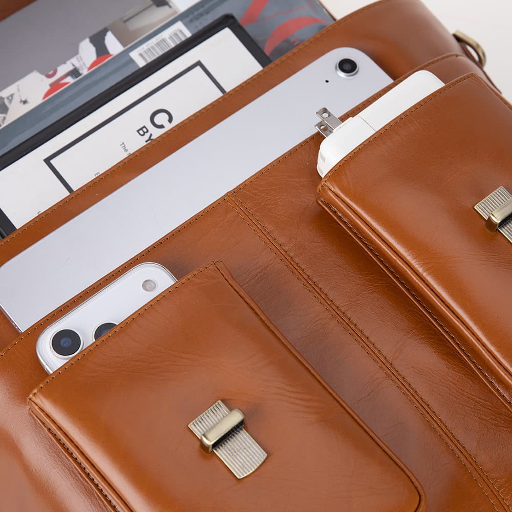 Olympus Leather Business Briefcase / Laptop Case Bouletta