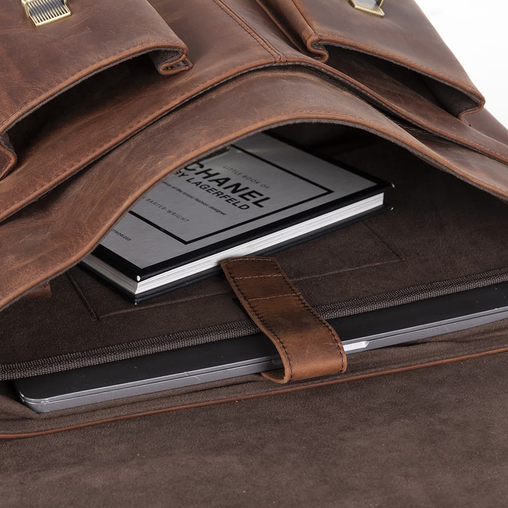 Olympus Leather Business Briefcase / Laptop Case Bouletta