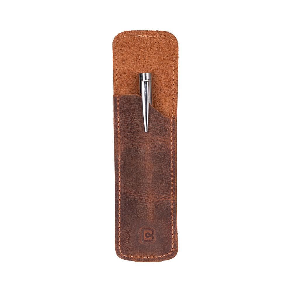Ominex Leather Pen Pouch Saddle Brown Bouletta