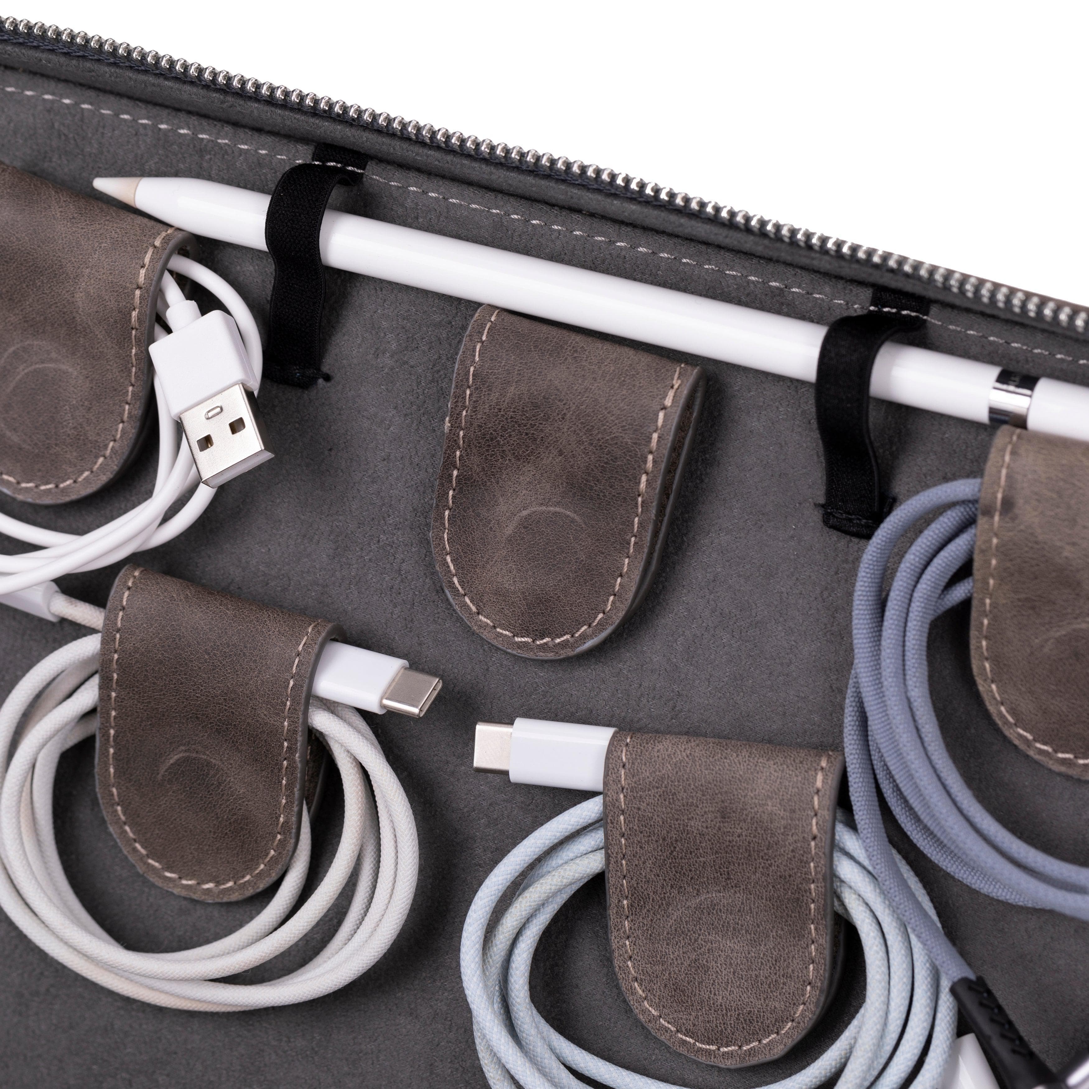 Orbex Leather Travel Cable Organizer Bouletta