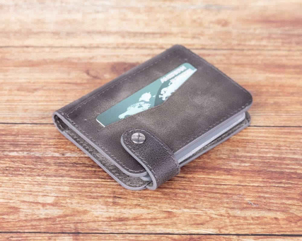 Oscar Genuine Leather Card Holder Gray Bouletta