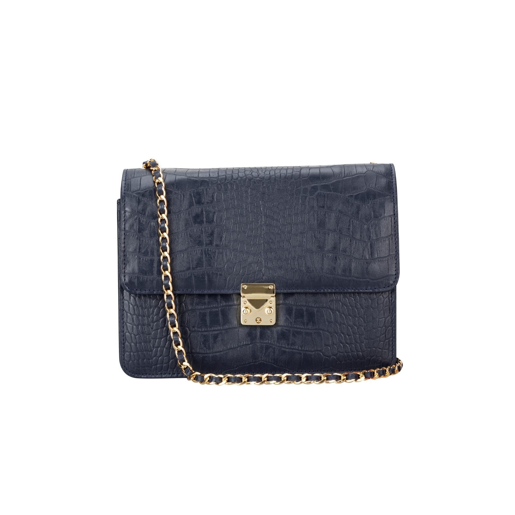 Oxi Geniune Leather Women’s Bag Navy Croc Bouletta LTD