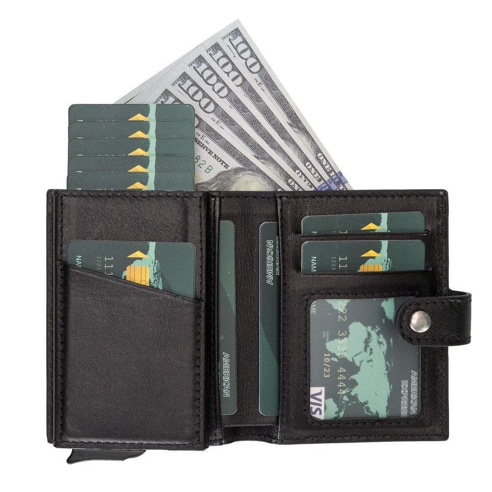 Palermo Zip Mechanical Genuine Leather Card Holder Bouletta