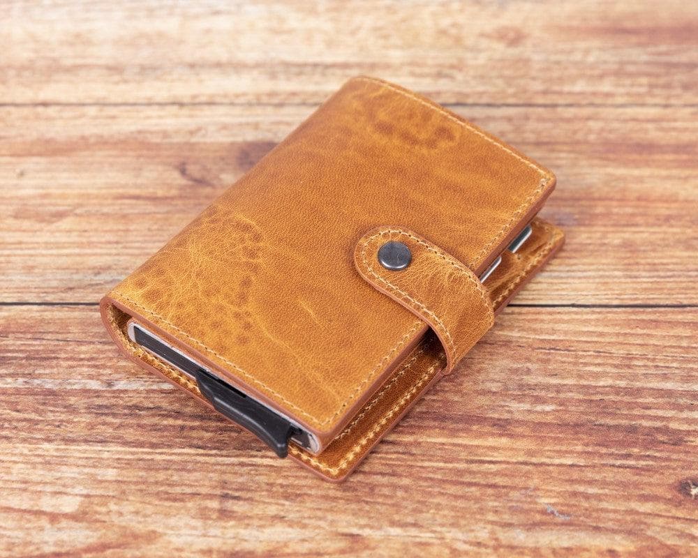 Palermo Zip Mechanical Genuine Leather Card Holder Bouletta