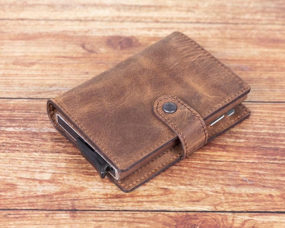 Palermo Zip Mechanical Genuine Leather Card Holder Bouletta