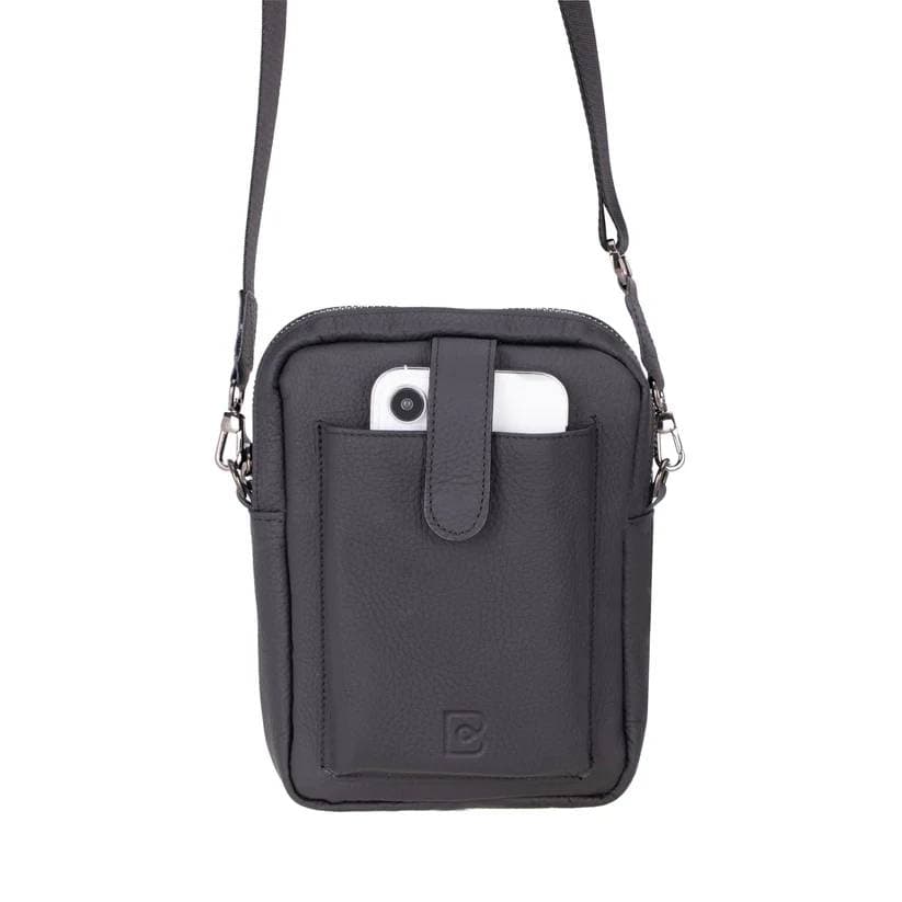Pisa Genuine Leather Crossbody Bag Floater Midnight Bouletta