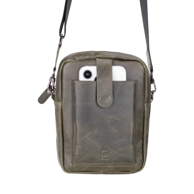 Pisa Genuine Leather Crossbody Bag Tiguan Pickle Bouletta