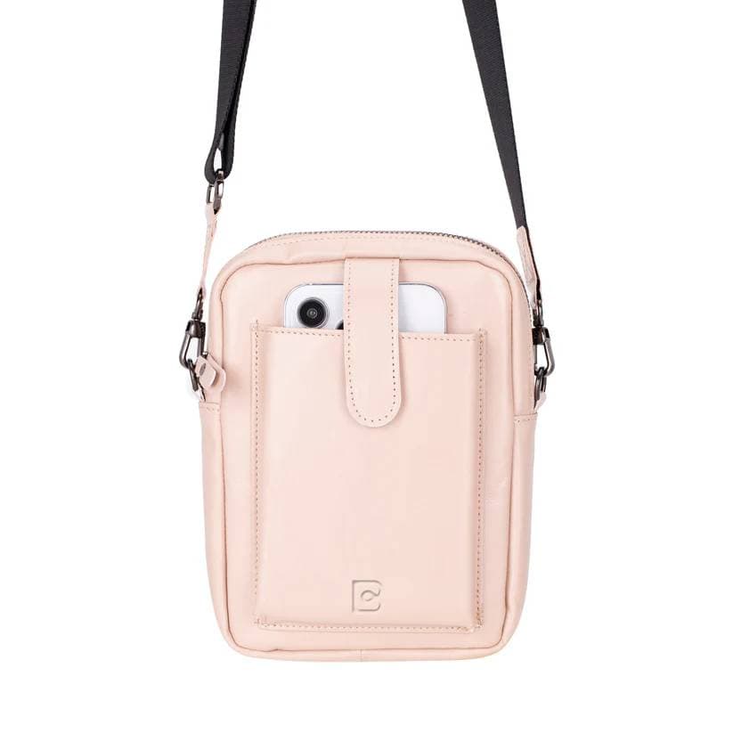 Pisa Genuine Leather Crossbody Bag Nude Biscuit Bouletta