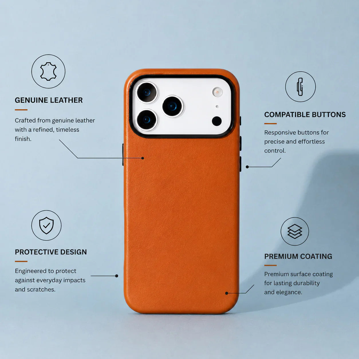 Prestige iPhone 17 Pro Max Leather Case Bouletta