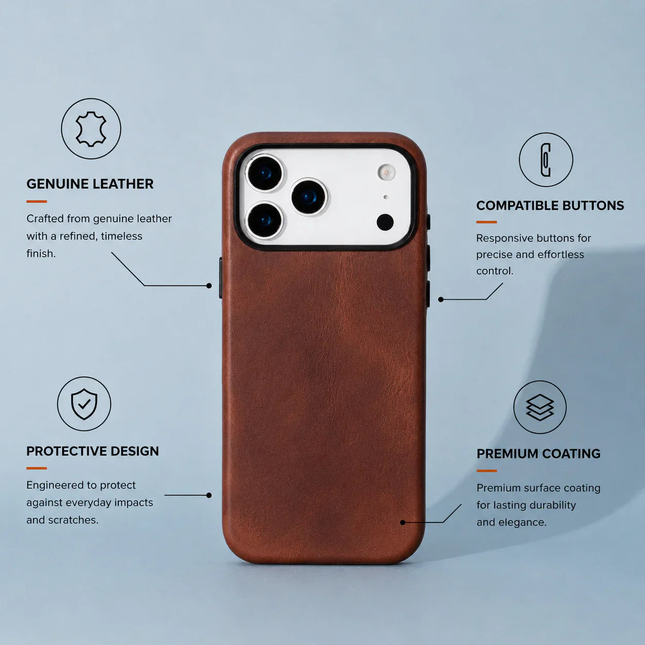 Prestige iPhone 17 Pro Max Leather Case Bouletta