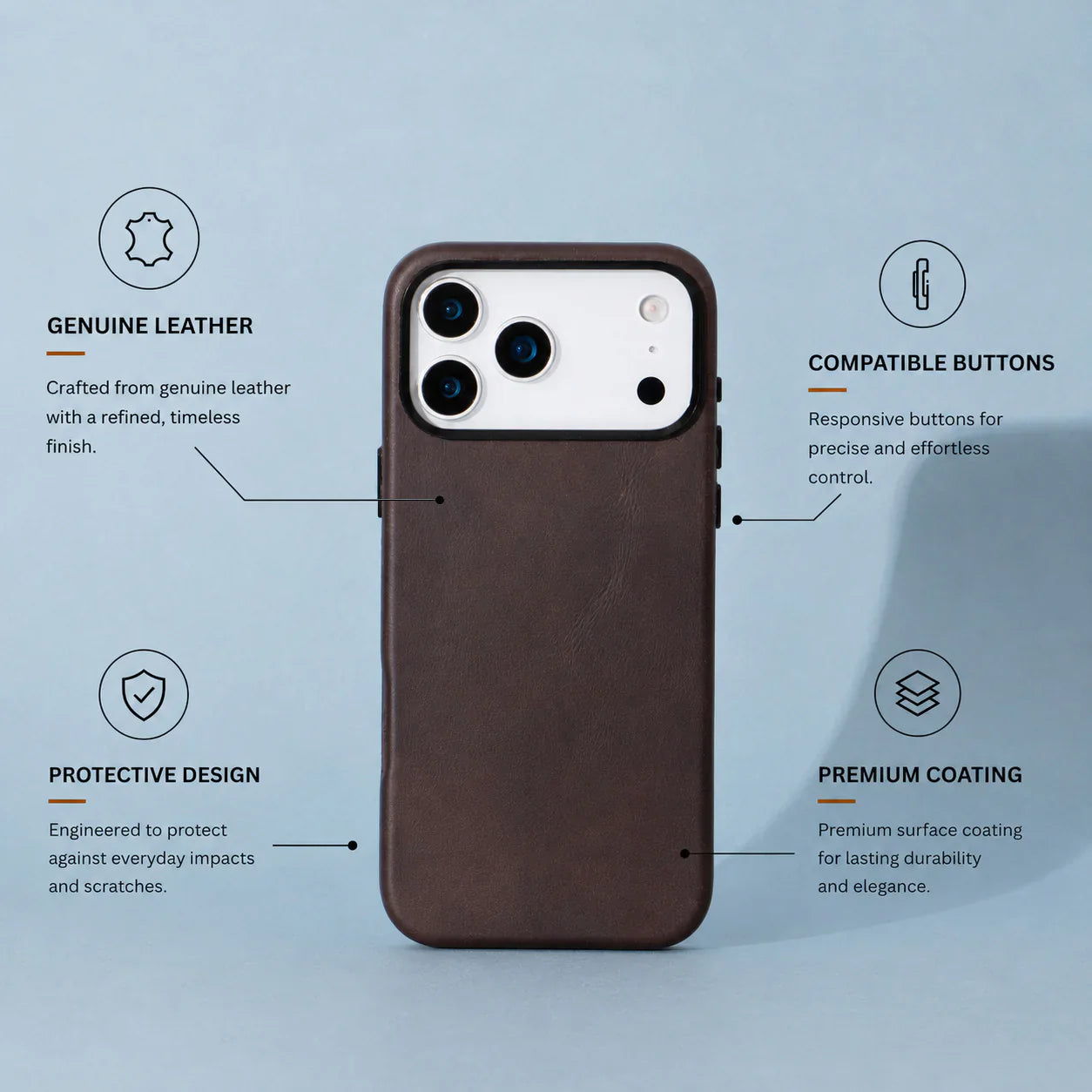 Prestige iPhone 17 Pro Max Leather Case Bouletta
