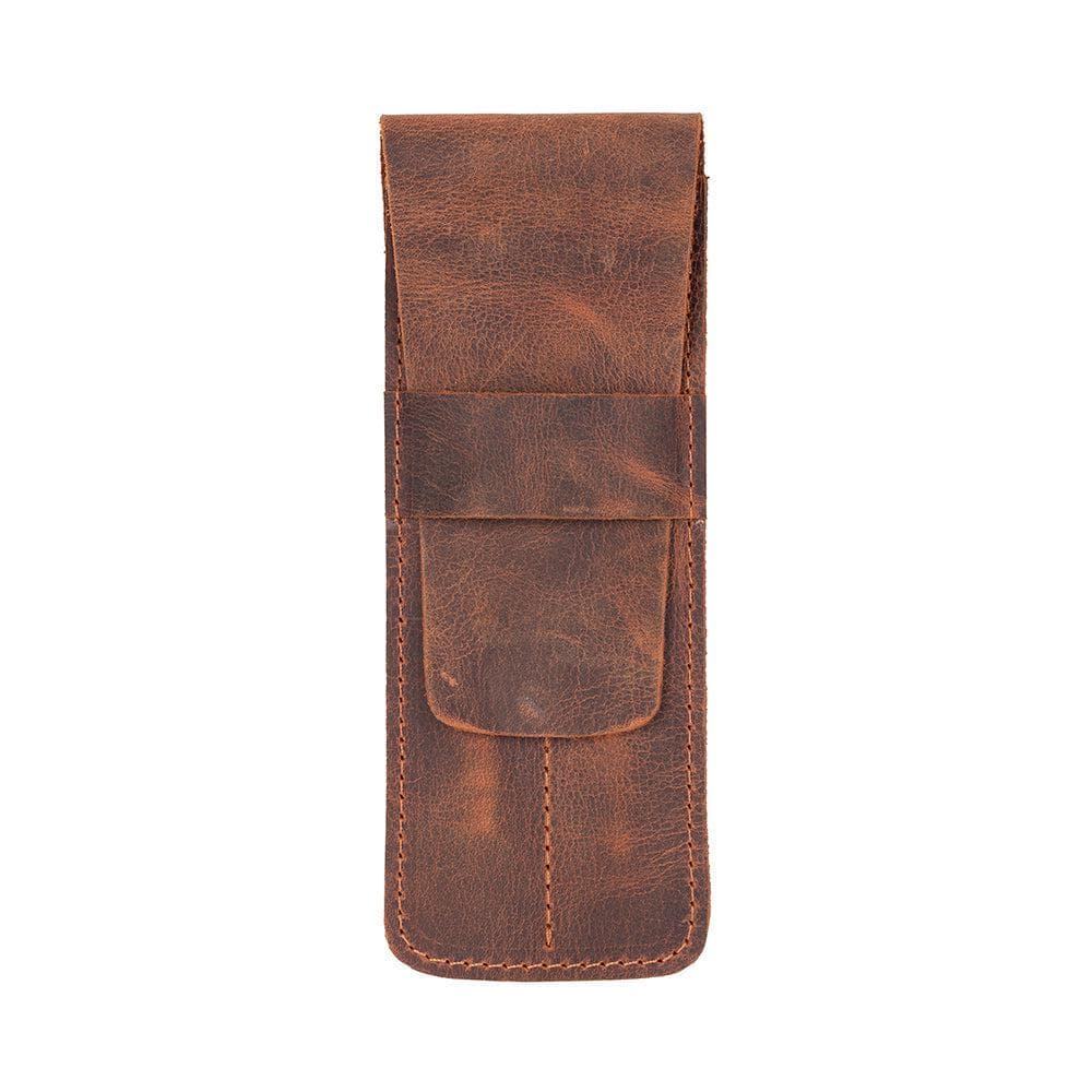 Punta Leather Pen Pouch Saddle Brown Bouletta