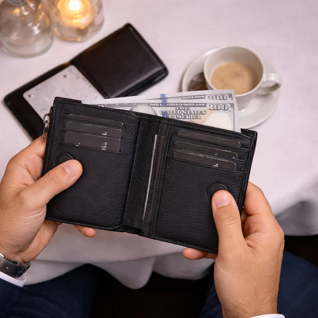 Rexon Leather Men's Wallet with Zipper Bouletta