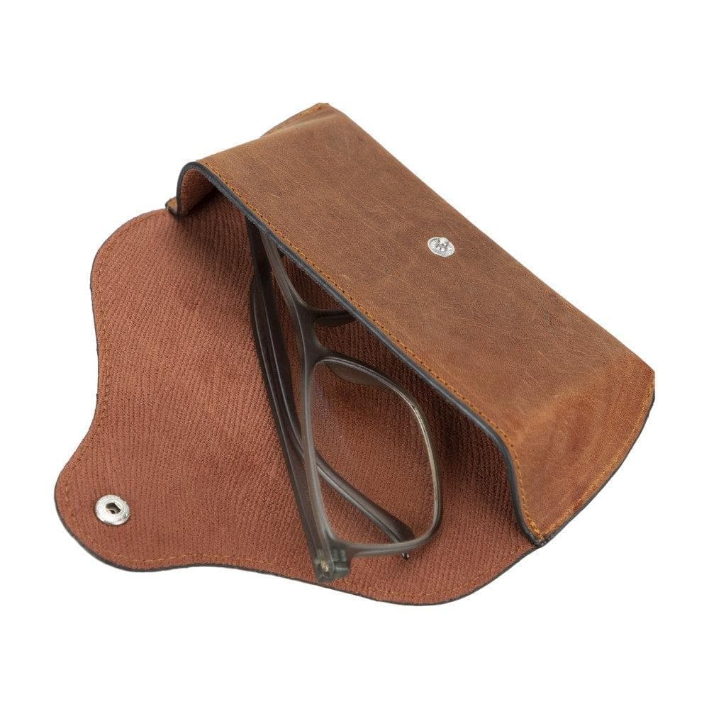 Bouletta Roan Leather Glasses Case, Brown