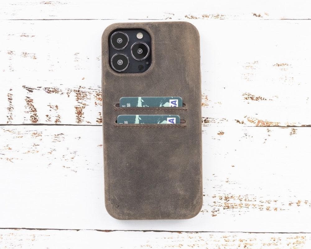 Rock Cover CC iPhone 13 Series Genuine Leather Case / RC CC - iPhone 13 6.1" / ANTIC BROWN Bouletta LTD