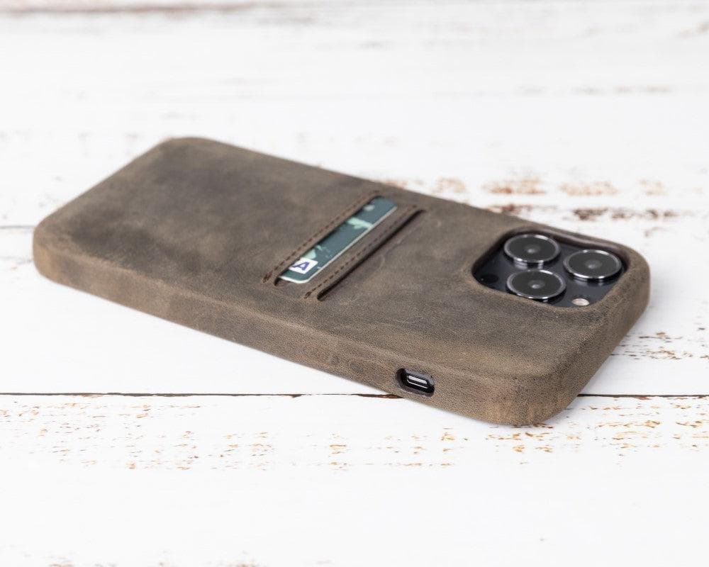 Rock Cover CC iPhone 13 Series Genuine Leather Case / RC CC - iPhone 13 6.1" / ANTIC BROWN Bouletta LTD