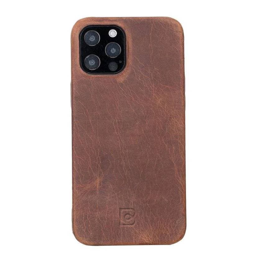 Rock Cover iPhone 12 Series Genuine Leather Case / RC iPhone 12 Mini / Antic Brown Bouletta