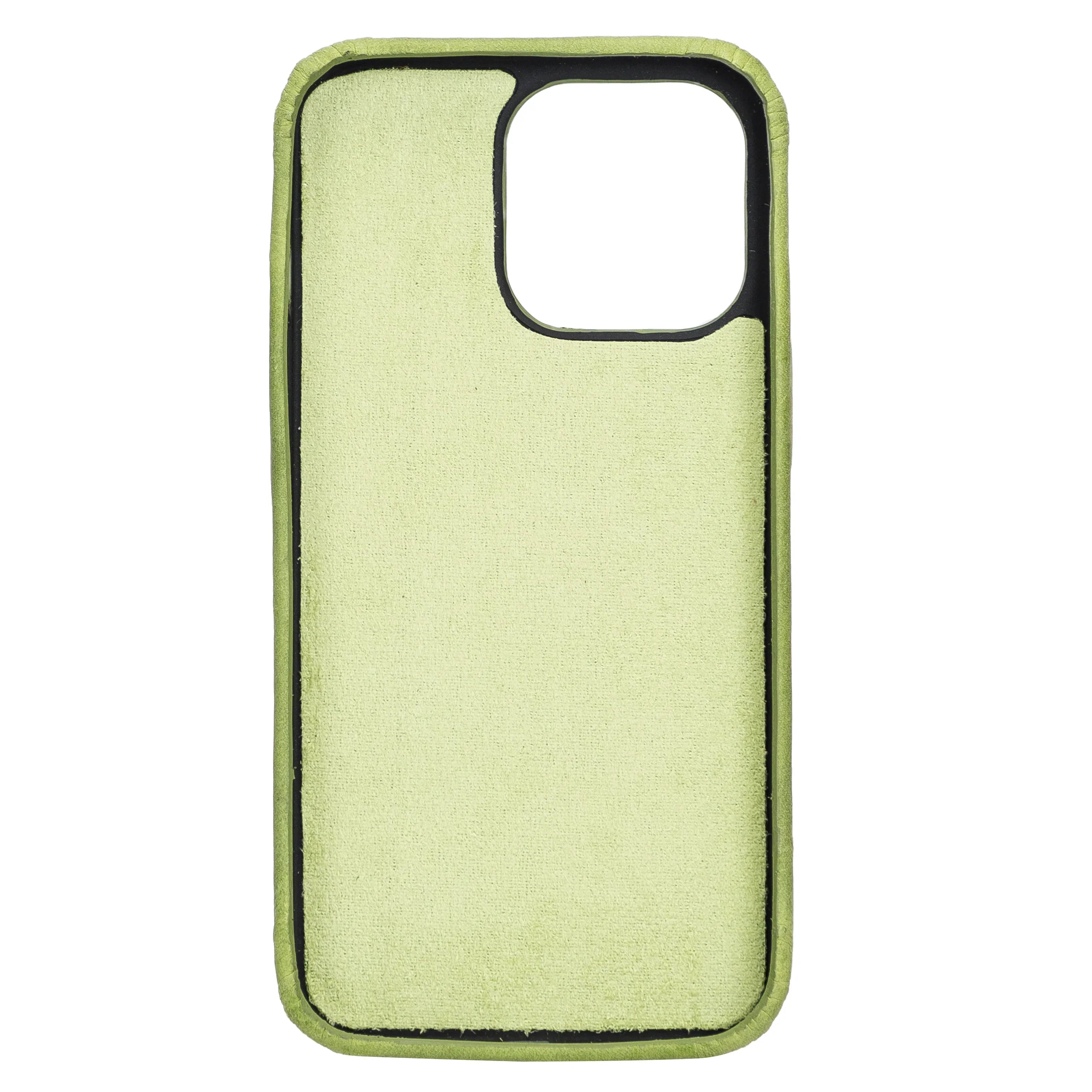 Rock Cover iPhone 13 Pro Leather Case with Card Holder Green Bouletta
