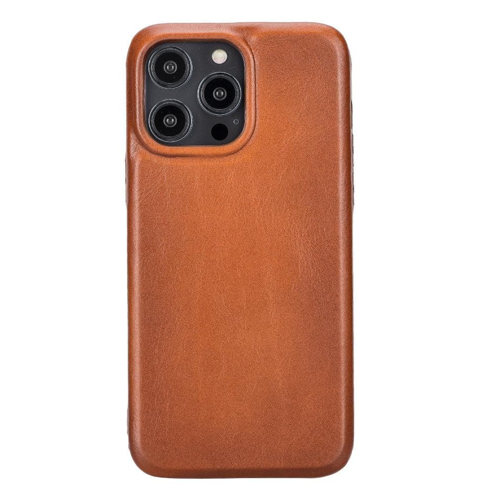 Rock Cover iPhone 15 Pro Leather Case Tan Bouletta