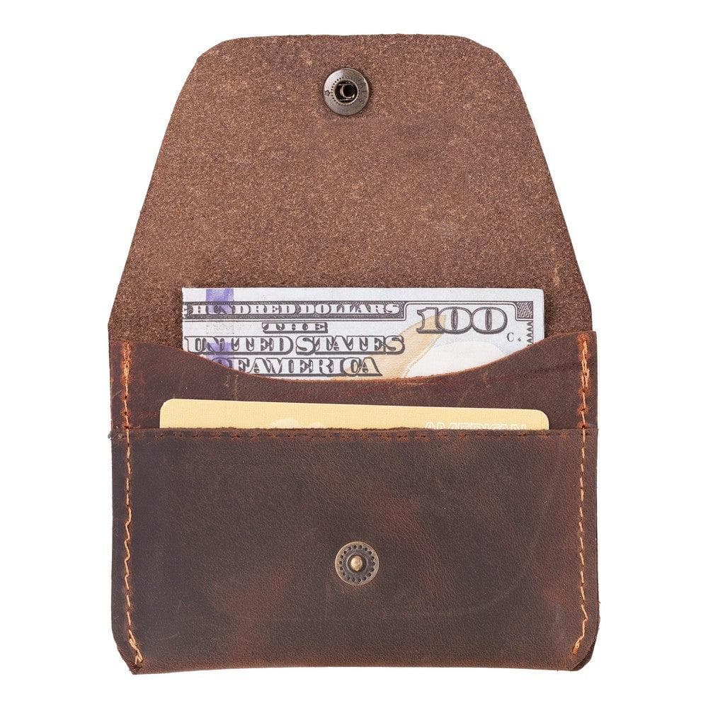 Roma Geniune Leather Card Holder Antic Brown Bouletta