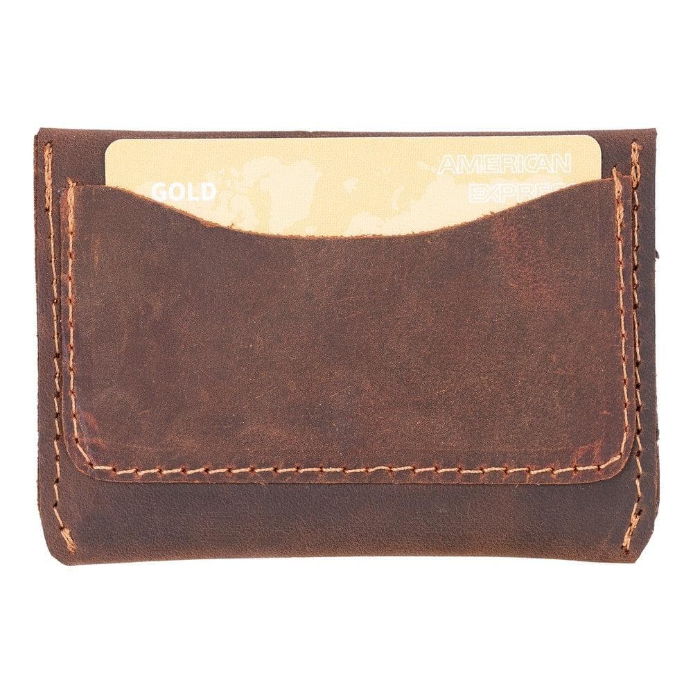 Roma Geniune Leather Card Holder Antic Brown Bouletta