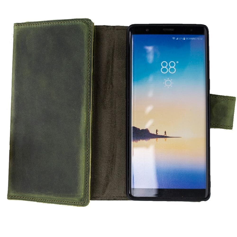 Samsung Galaxy Note 8 Leather SANTA Wallet Case Green UnBranded